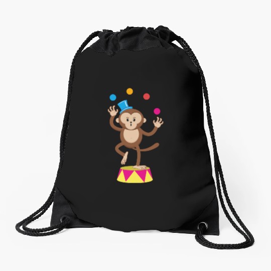 Cute Circus Monkey Ape Comic Cartoon Drawstring Bags