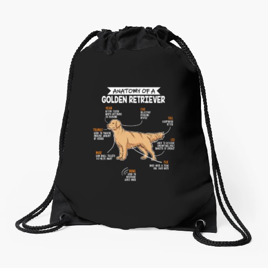 Anatomy Of A Golden Retriever Funny Dog Owner Gift Drawstring Bags