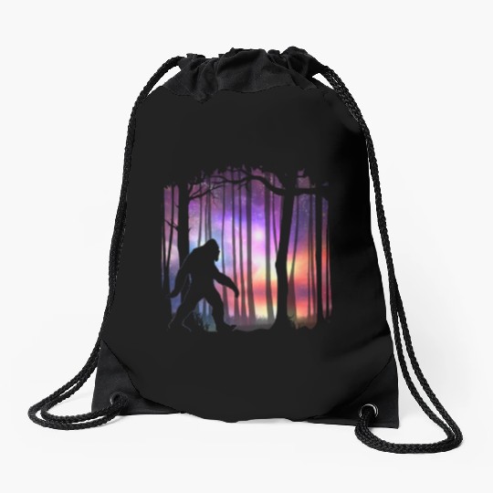 Bigfoot Northern Lights - Space Galaxy Aurora Drawstring Bags