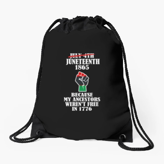 Juneteenth Ancestors Black African American Flag.. Drawstring Bags