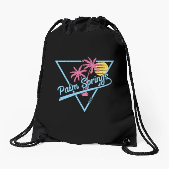 Palm Springs Vintage Retro 1975 Drawstring Bags