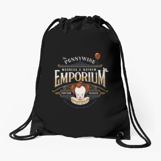 The Pennywise Madness & Mayhem Emporium Drawstring Bags