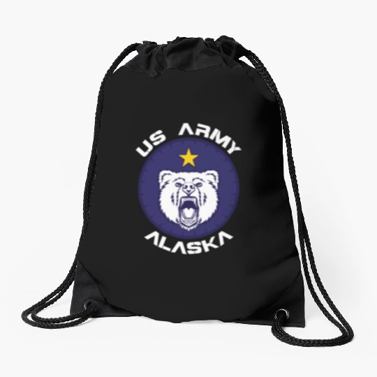US Army Alaska Polar Bear Patch Drawstring Bags