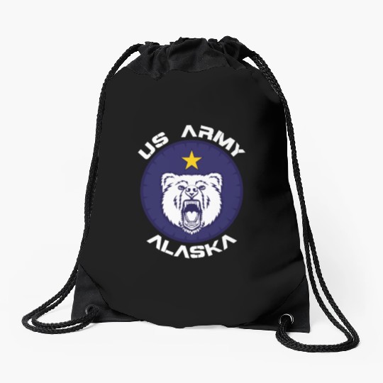 US Army Alaska Polar Bear Patch Drawstring Bags