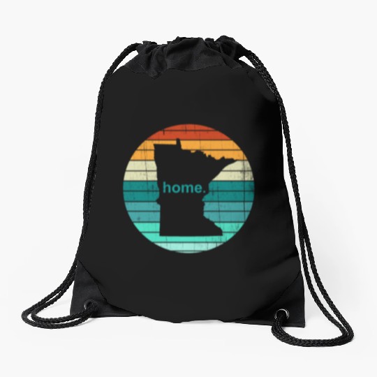 Unique Vintage Retro Style Home State Minnesota - Drawstring Bags