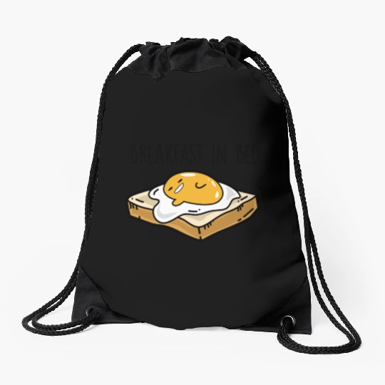 Fried egg toast - Breakfast in bed Drawstring Bags