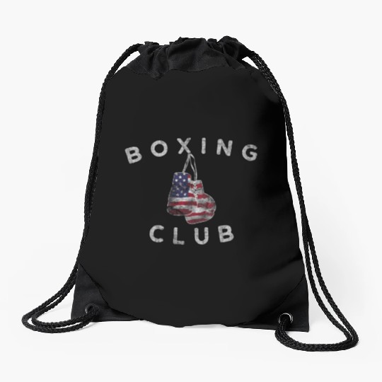 Boxing Club Vintage US Flag Boxing Gloves Drawstring Bags