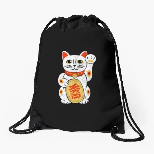 Japan Lucky Cat Japanese Maneki Neko Good Luck Cha Drawstring Bags