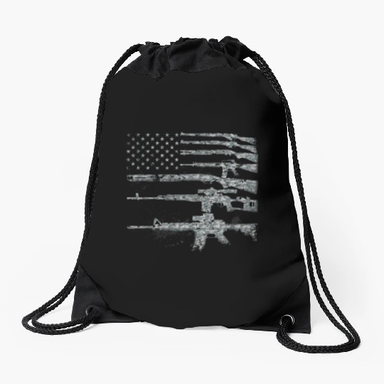 Usa Guns Weapons Rifles Flag Digital Camo Gift Drawstring Bags