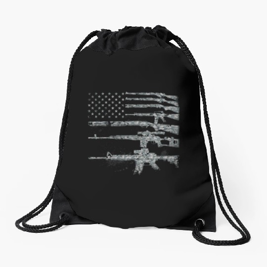 Usa Guns Weapons Rifles Flag Digital Camo Gift Drawstring Bags