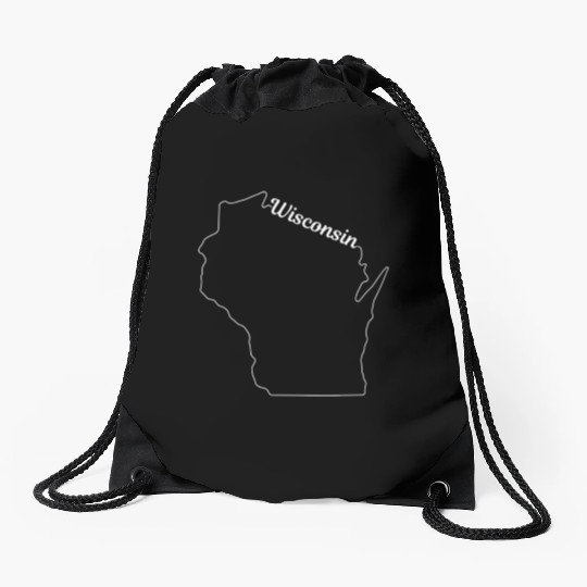 Wisconsin State Pride USA Map Drawstring Bags