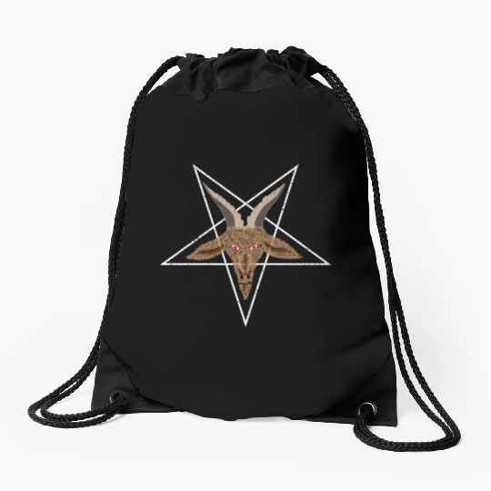 Baphomet Pentagram Drawstring Bags