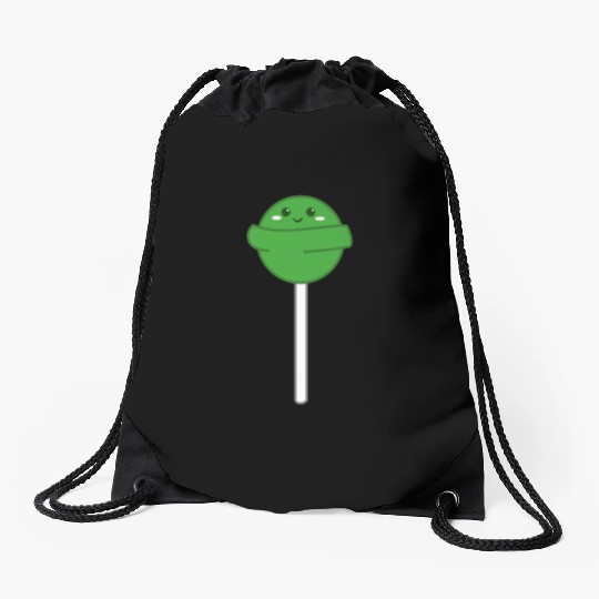 Cute Green Lollipop Drawstring Bags