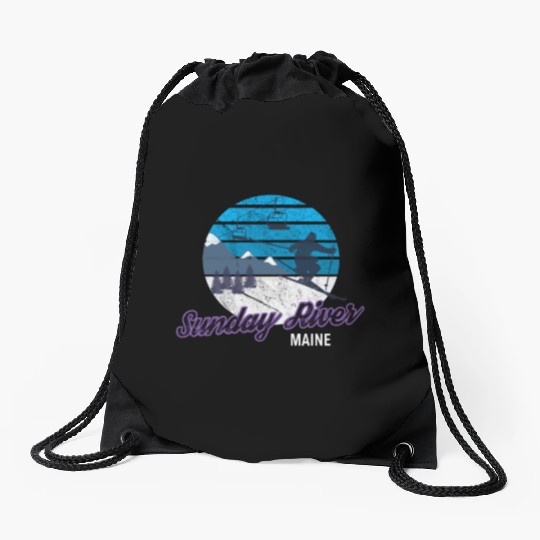 Sunday River Newry Maine New England Ski Snowboard Drawstring Bags