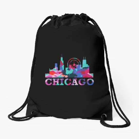 Chicago Skyline Impression US Souvenir Gift Idea Drawstring Bags