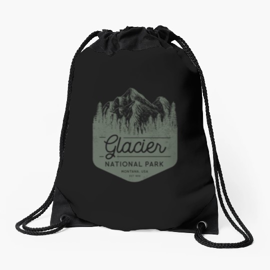 Glacier National Park Hiking Montana Drawstring Bags