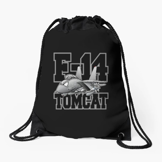 F-14 Tomcat Military Fighter Jet Aircraft Cartoon Drawstring Bags