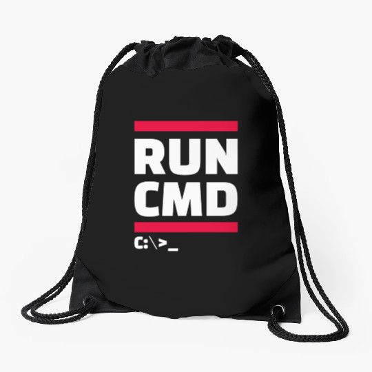 run cmd Drawstring Bags