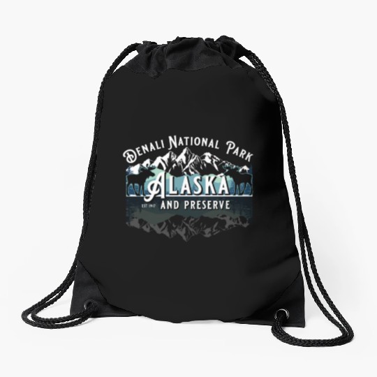 Denali National Park Alaska Ak Usa Moose Souvenir Drawstring Bags