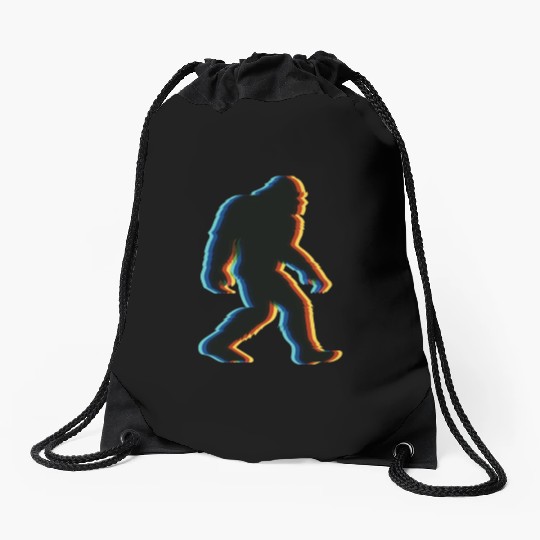 Surrealistic Sasquatch Vintage Drawstring Bags