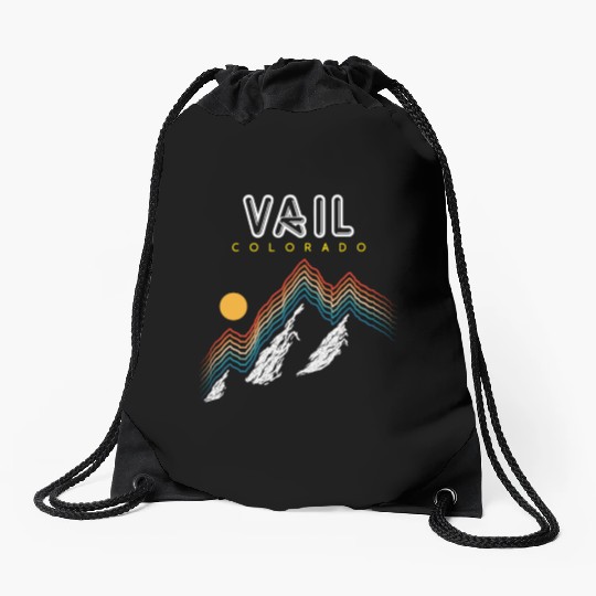 Vail Colorado Usa Ski Resort 1980S Retro Drawstring Bags