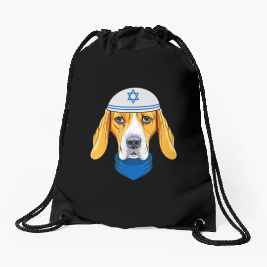 Cute Beagle Hanukkah Funny Dog Lover Jewish Gift Drawstring Bags