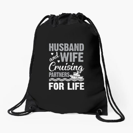 Cruising Partner Couple Cruise Ship Husband Wife Drawstring Bags