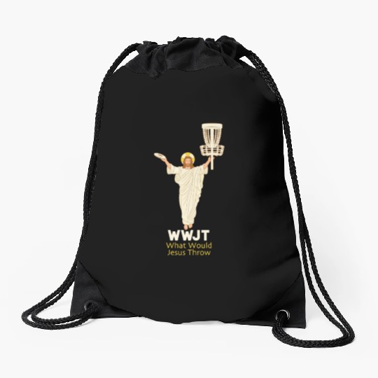 Disc Golf What Would Jesus Throw Ultimate Frisbee Drawstring Bags
