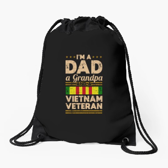 Dad Grandpa Vietnam Veteran Vintage Drawstring Bags