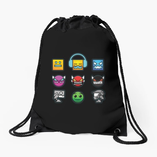 geometry dash insane Drawstring Bags