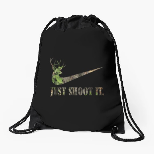 Just Shoot It Deer Hunting Camouflage Drawstring Bags
