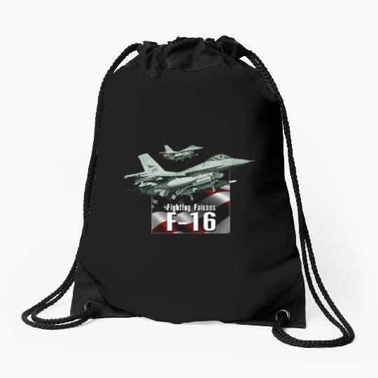 F-16 Fighter Jet Drawstring Bags