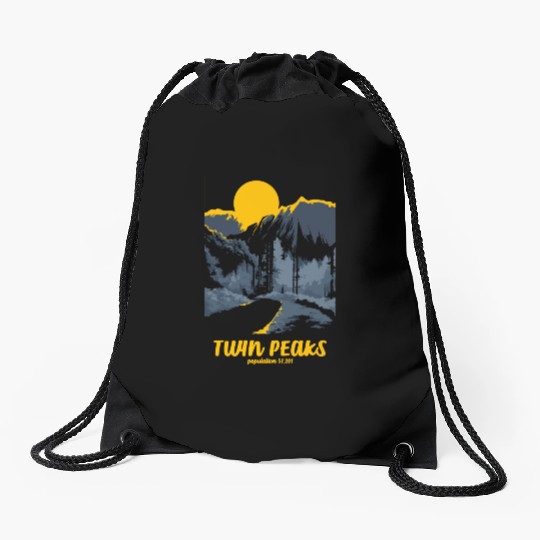 Twin Peaks Welcome To Twin Peaks Poster Drawstring Bags
