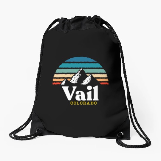 Vail Colorado Usa Ski Resort 1980S Retro Gift Drawstring Bags