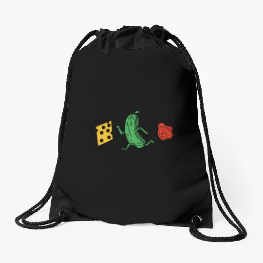 Baseball Pickle Runner Tomato Cheese Sandwich Joke Drawstring Bags