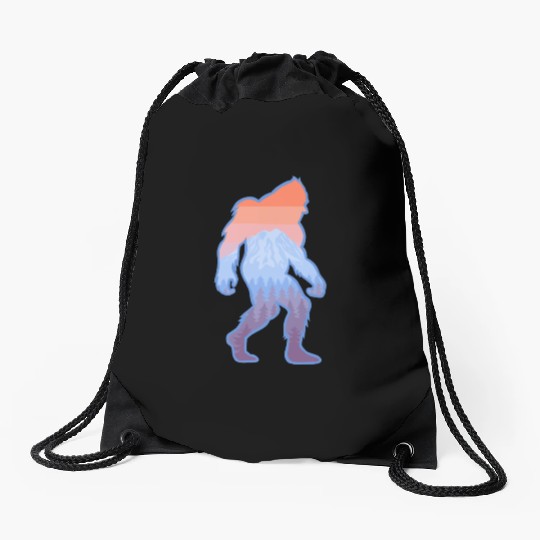 Mt Rainier Bigfoot Sasquatch Drawstring Bags