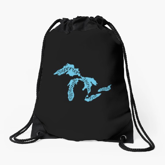 Great Lakes Michigan Detroit Michigan Great Lake Drawstring Bags