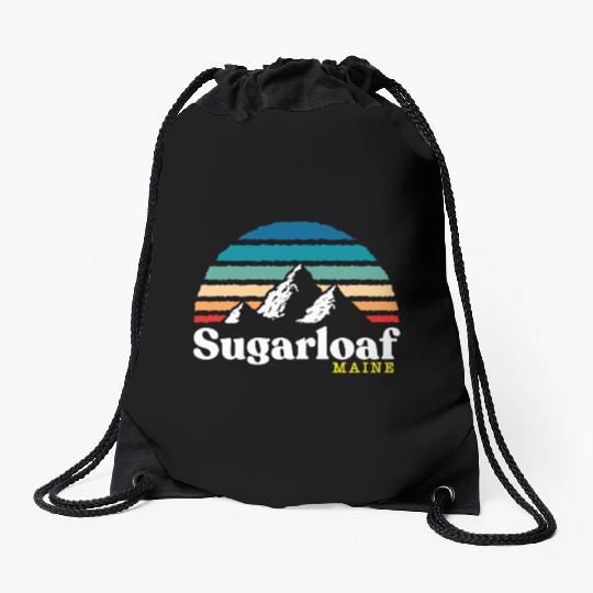 Sugarloaf Maine USA Ski Resort 1980s Retro Drawstring Bags