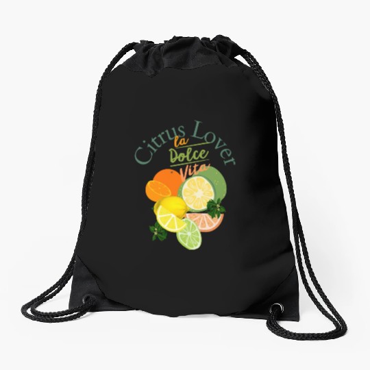 Citrus Lover la Dolce Vita Drawstring Bags