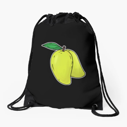 Mango hand drawn fruits summer Drawstring Bags