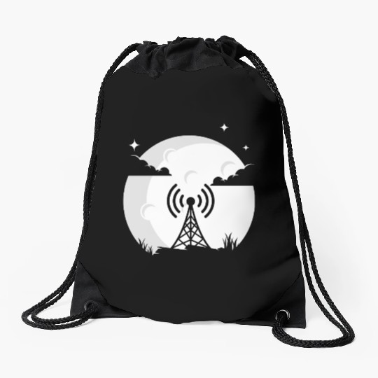 Radio Moon HAM Radio Gift Radio Operator Drawstring Bags