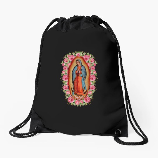 Our Lady Virgen De Guadalupe Virgin Mary Drawstring Bags