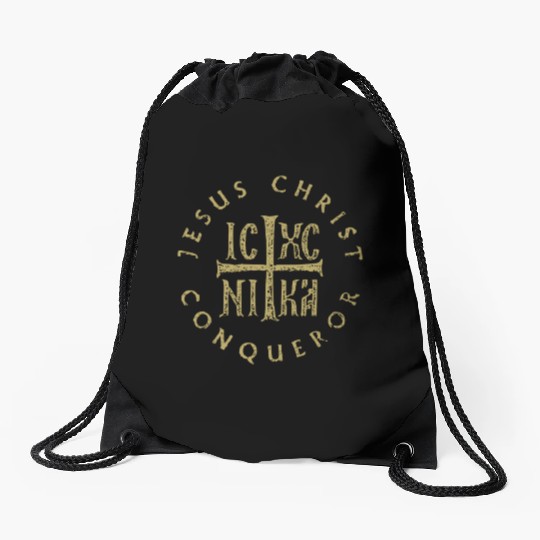 Icxc Nika Cross Orthodox Christian Jesus Christ Co Drawstring Bags