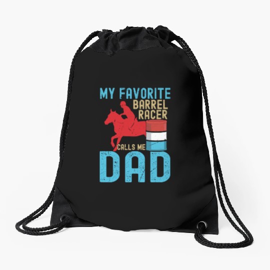 Barrel Racer Dad Drawstring Bags
