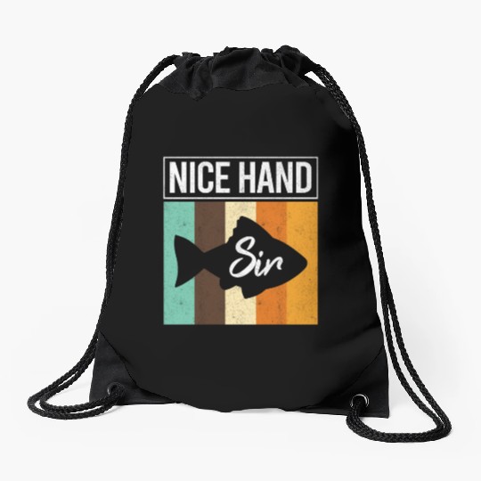 Nice Hand Sir Funny Poker Fish Gambler Texas Drawstring Bags