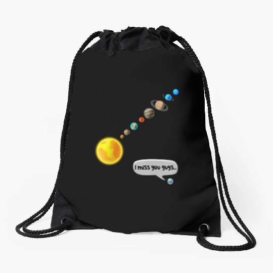 Funny Pluto and Solar System Space Science Gift Drawstring Bags
