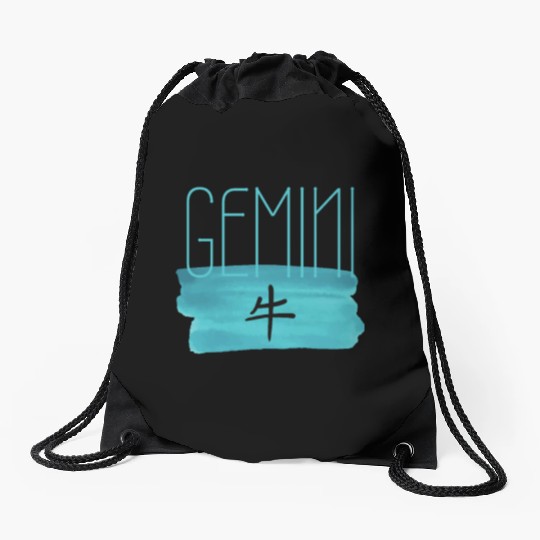 GEMINI OX AESTHETIC ZODIAC Drawstring Bags