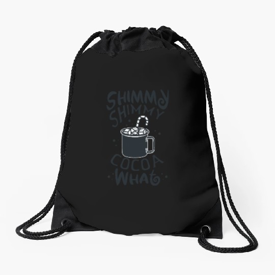 Shimmy Shimmy Hot Cocoa Black Drawstring Bags