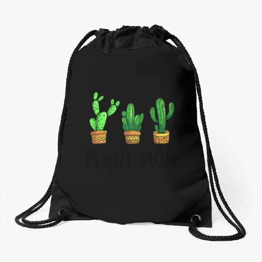 Plant Mom Funny Cactus Succulent Drawstring Bags