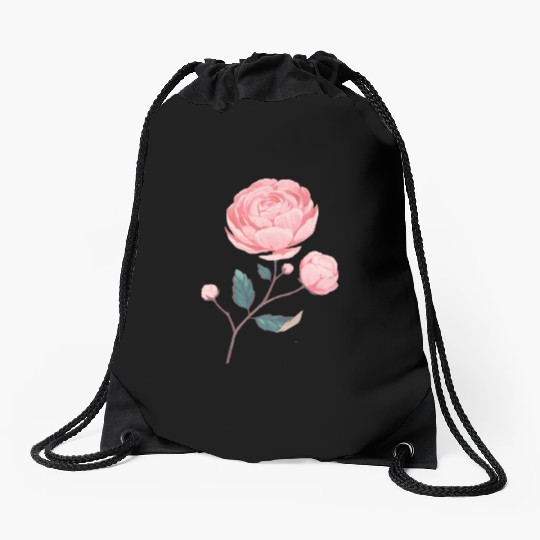 Rose flower rose London Drawstring Bags